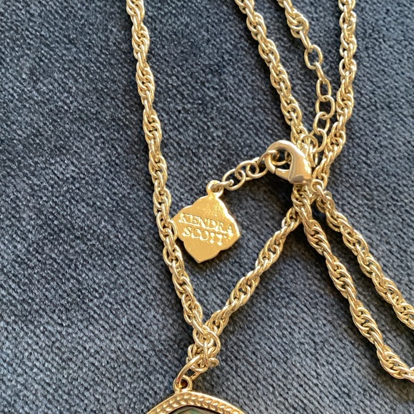 Kendra Scott Gold Necklace with Iridescent Abalone Tassel long Pendant - Picture 8 of 14